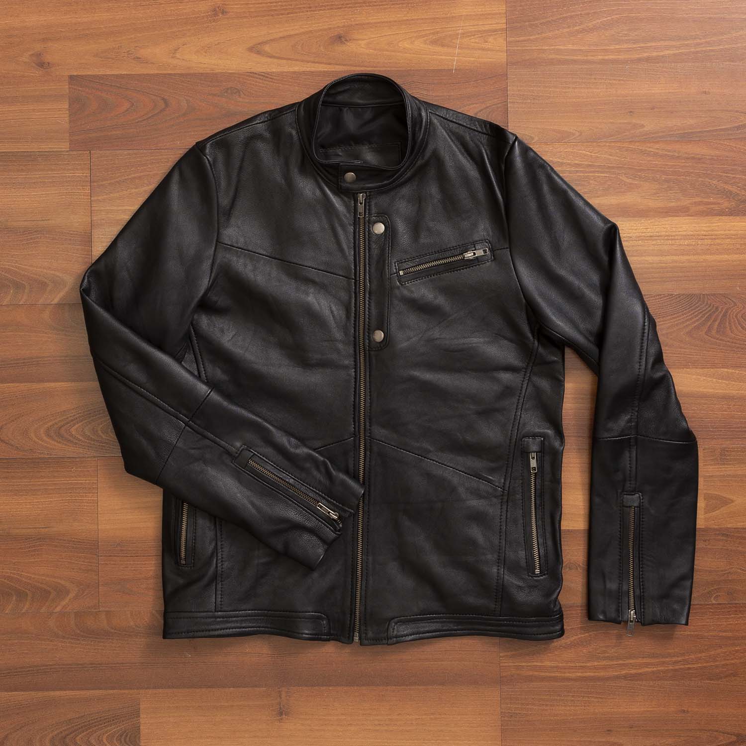 CAMPERA CUERO CAMDEN NEGRO