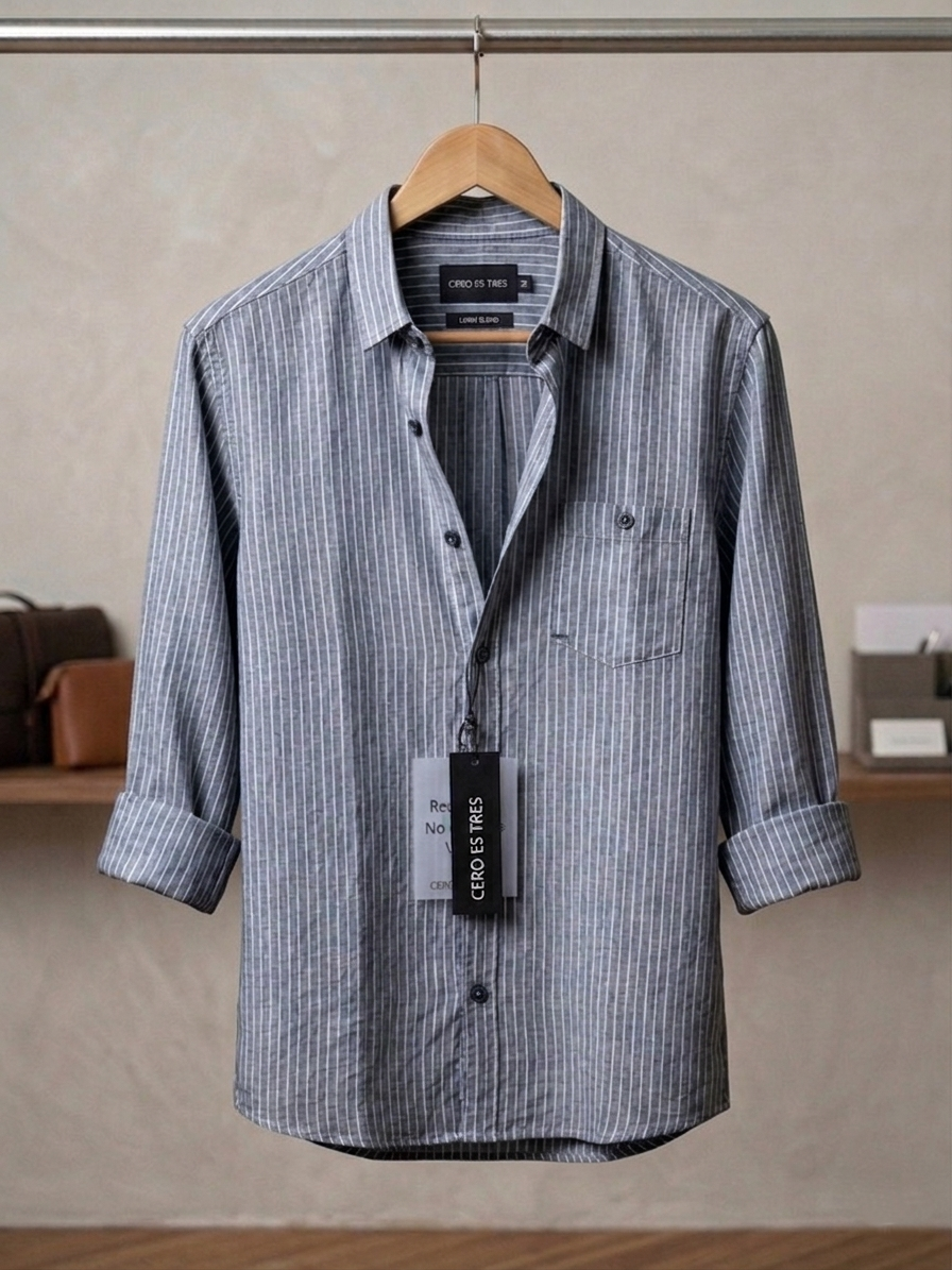 CAMISA MERLOT AZUL MARINO