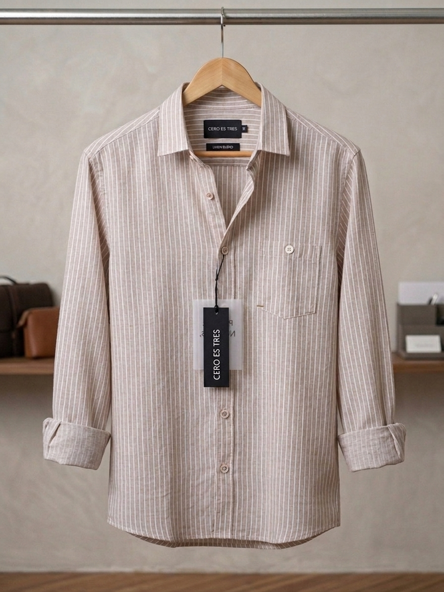 CAMISA MERLOT BEIGE