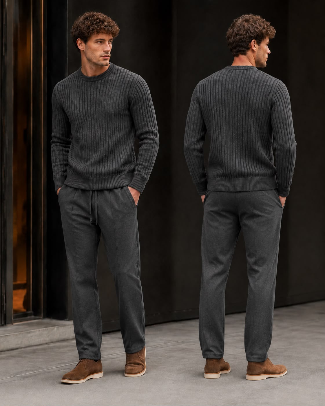 PANTALON SCOTCH NEGRO MELANGE