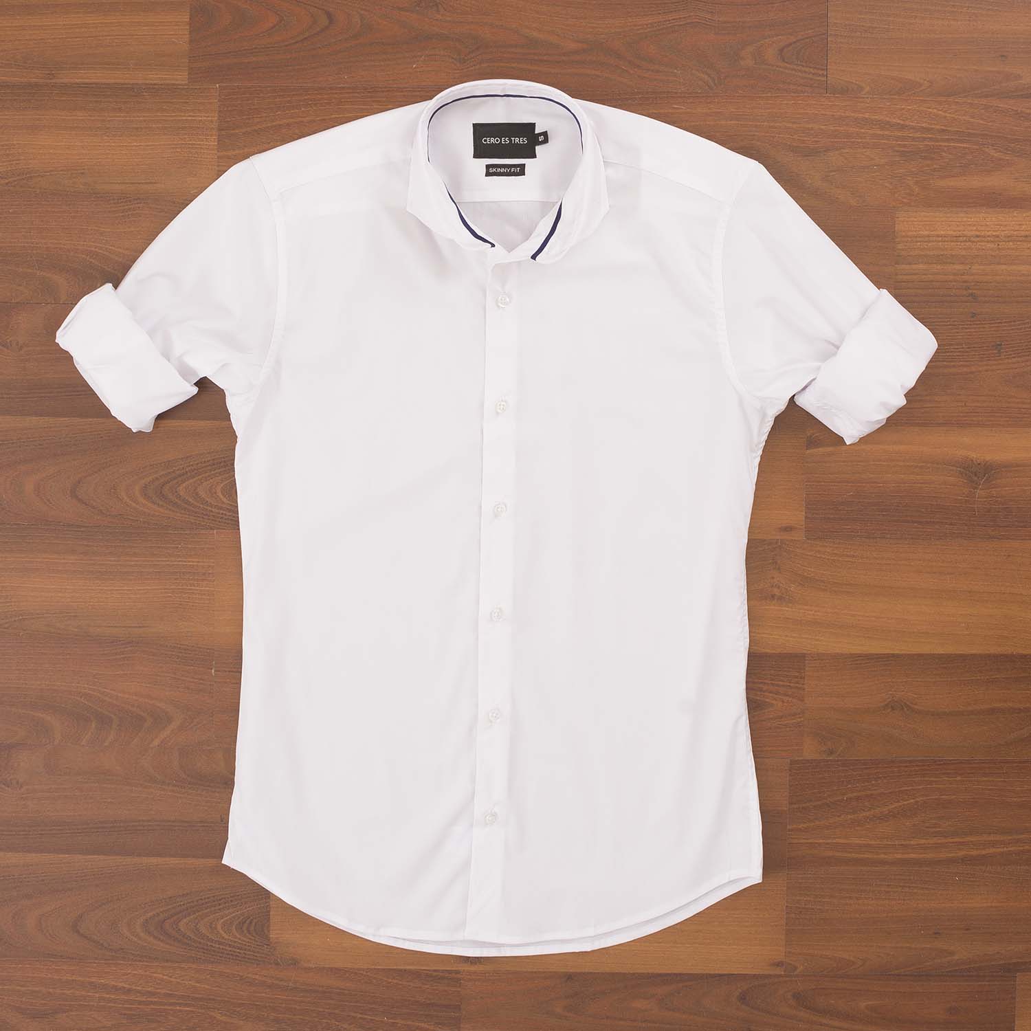 6518SKSPBL - CAMISA SKINNY SUPER PREMIUM BLANCO