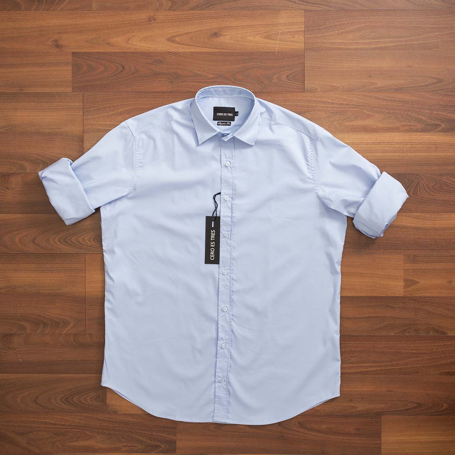 CAMISA REGULAR CELESTE