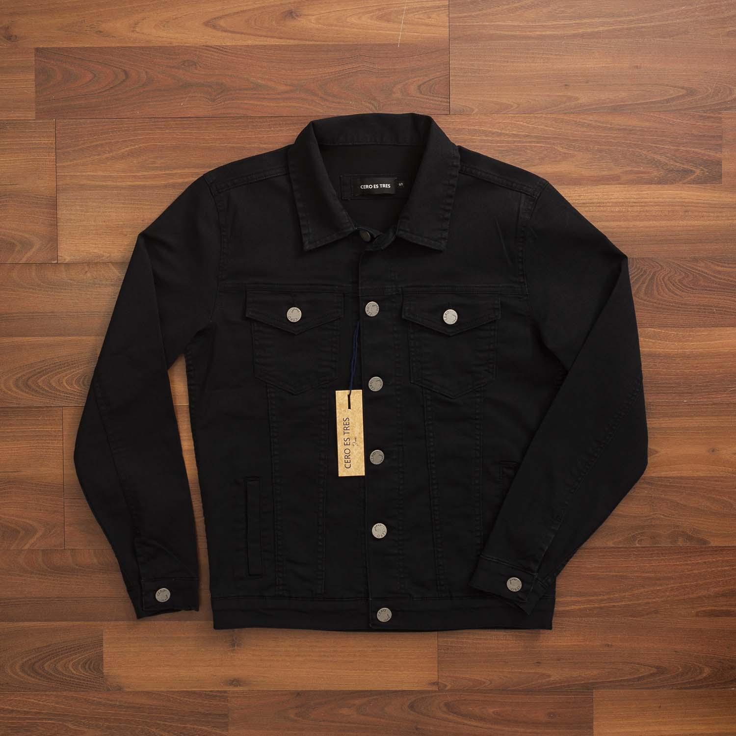 8001NE - CAMPERA DE  JEAN CRETA NEGRO