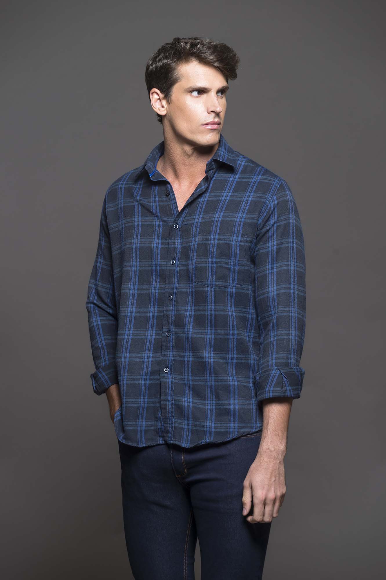 CAMISA RANDALL LEÑSP AZUL MARINO