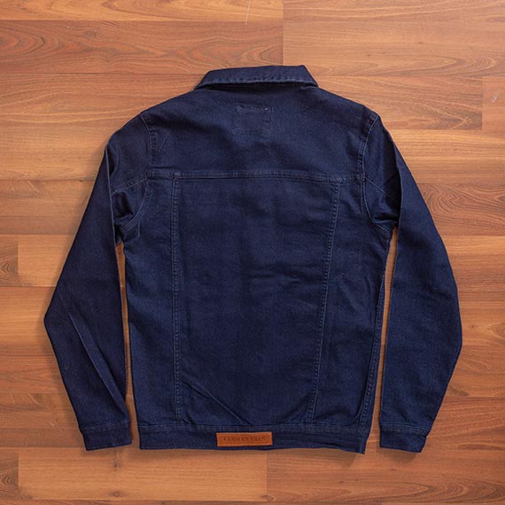 8001AM - CAMPERA DE  JEAN CRETA AZUL MARINO